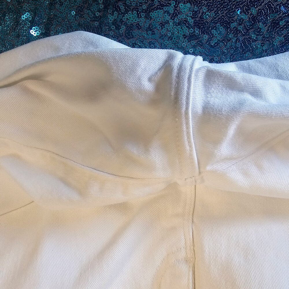 Michael Kors Cropped Skinny White Stretch Denim 16W Lightweight Logo SpringSumme - Picture 5 of 9